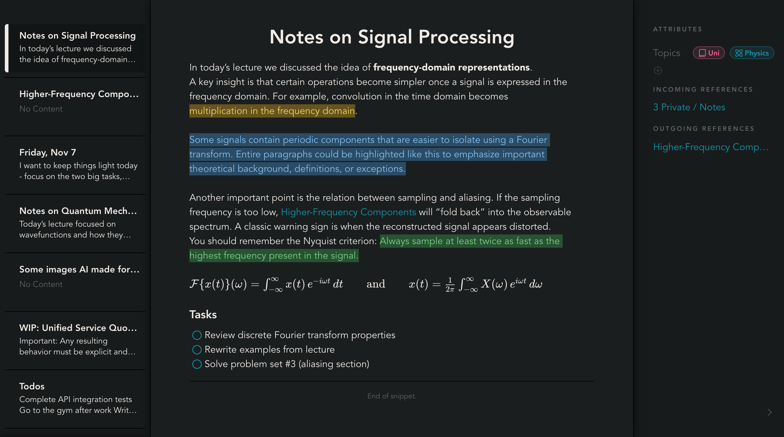 Snippets general todos