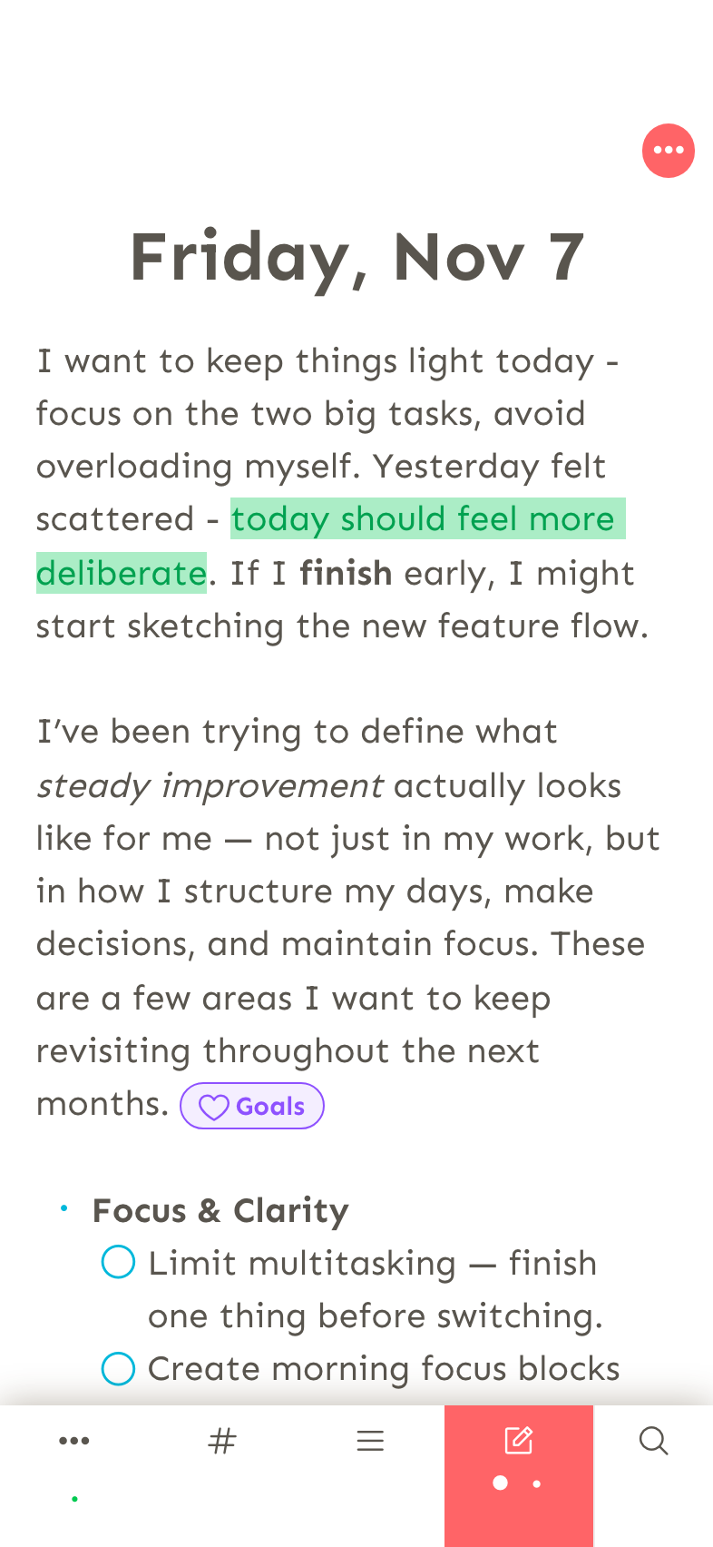 Snippets mobile editor